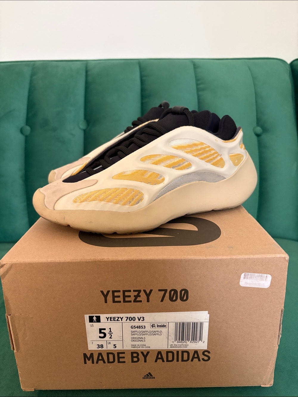 adidas Yeezy 700 V3 Men’s Sneakers — Yellow, Cream, Black